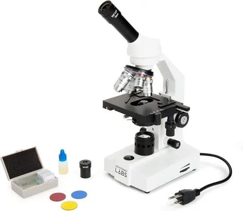 Miniatura 3 de Celestron Celestron Labs - Microscopio compuesto de cabeza monocular - Aumento de 40-2000x - Etapa mecánica ajustable - Incluye 2 oculares y 10