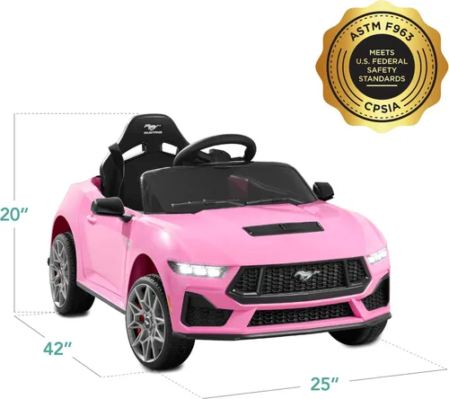 Miniatura 9 de Best Choice Products Auto Eléctrico de Paseo de 12V para Niños con Licencia Oficial de Ford Mustang con Control Parental, Luces LED, 2 Velocidades