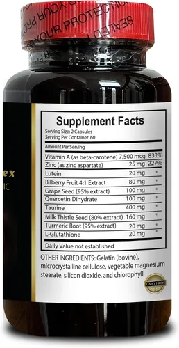 Miniatura 4 de Fórmula avanzada de apoyo para los ojos y la visión con extractos de hierbas de luteína zeaxantina y antioxidantes para apoyar el equilibrio visual