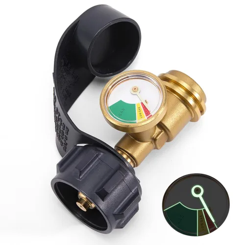 Paquete de 2 indicadores de nivel de tanque de propano, detector de fugas, medidor de presión de gas universal para caravana, cilindro, parrilla de