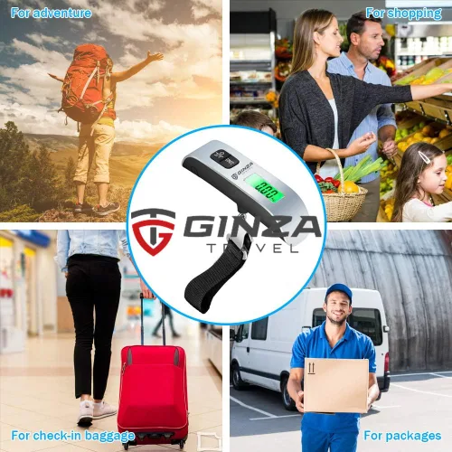 Miniatura 9 de GinzaTravel Báscula electrónica de equipaje de 110 libras de alta precisión para viajes, básculas colgantes digitales de 110.2 lbs