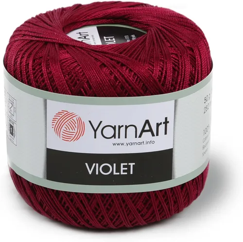 Miniatura 11 de Yarn Art - 1 madeja YarnArt Violet, 100 hilos de hilo de algodón mercerizado, hilo de ganchillo para tejer a mano, bordado y manualidades
