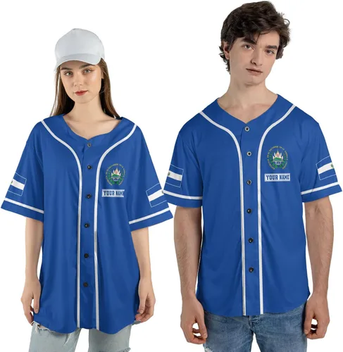 Miniatura 2 de Camiseta personalizada de béisbol de El Salvador, camiseta de orgullo de la bandera de El Salvador, camiseta salvadoreña, camiseta de El Salvadoreña