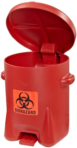 Miniatura 2 de Eagle Bote de basura de riesgo biológico de 6 galones con tapa de cierre automático accionada por pies, 16.5 x 13.5 x 16 pulgadas, fabricado