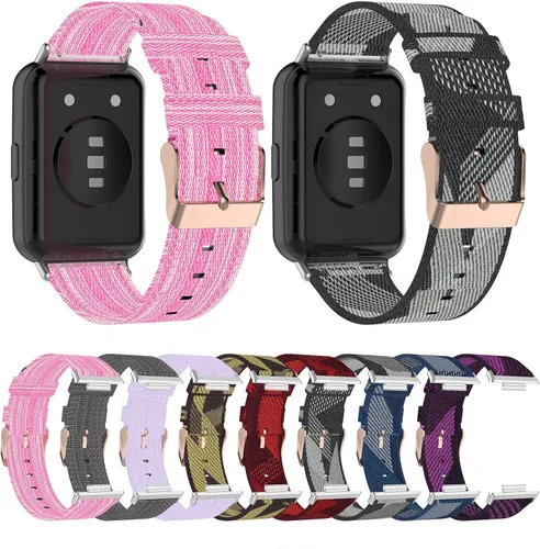 Miniatura 10 de Senter Correas de repuesto de nailon suave de liberación rápida para Huawei Watch Fit 2 Smart Watch Amarillo