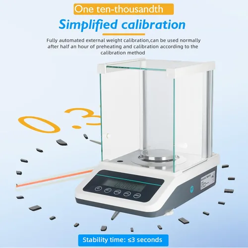 Miniatura 3 de Báscula de laboratorio de precisión de 0.00 oz, balanza analítica, balanza electrónica de laboratorio con pesos digitales e interfaz RS232