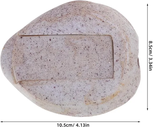 Miniatura 2 de TEHAUX Caja de almacenamiento de llaves de piedra realista, soporte oculto para llaves con material de resina para jardín y uso en interiores seguro
