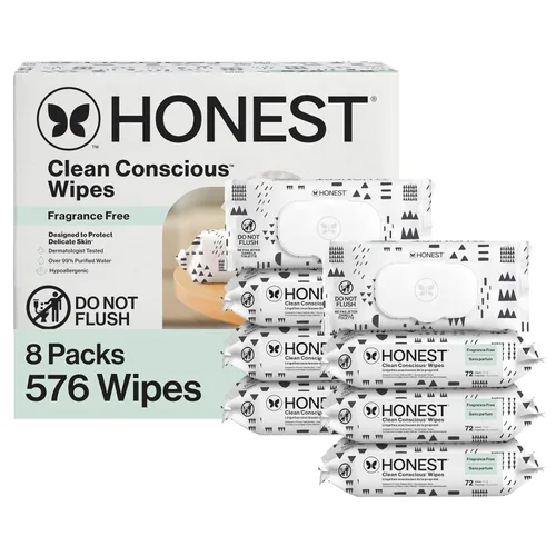 Miniatura 13 de The Honest Company - Toallitas limpiadoras para bebé con 99% de agua, respetuosas con el medioambiente, a base de plantas, hipoalergénicas