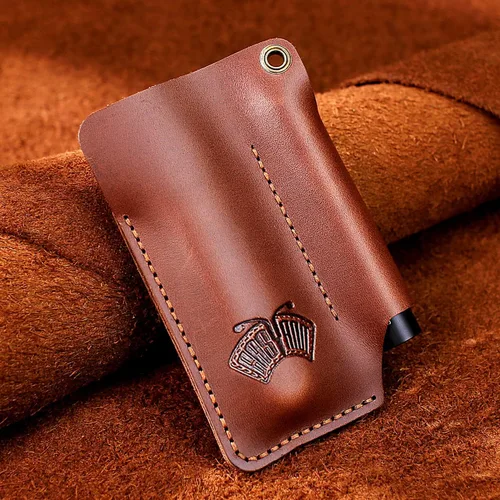 Miniatura 5 de Organizador de bolsillo de cuero hecho a mano, funda multiherramienta de accesorios de cuero EDC para hombres Cuero hecho a mano, transporte