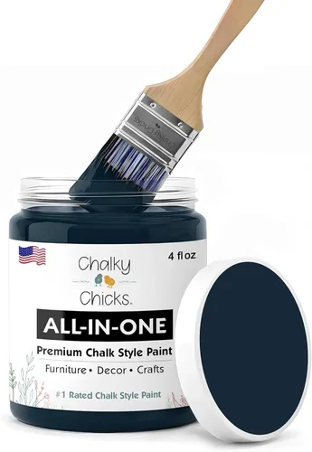 Miniatura 166 de Chalky Chicks - Pintura mate a la tiza, no requiere lijado, 4 onzas líquidas, color gris oscuro (Gun Metal Gray), para muebles, pintura sin Gris
