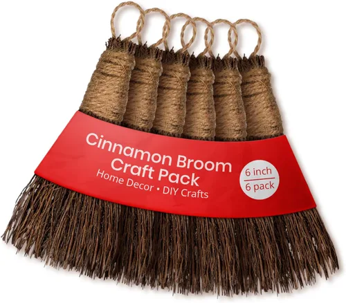 Miniatura 11 de Escoba de canela, aroma a canela, 6 pulgadas (paquete de 3), mini escoba decorativa para protección de puerta 03 Paquete