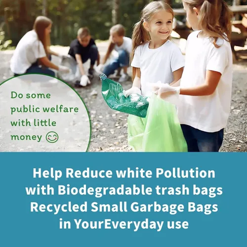 Miniatura 6 de Bolsas de basura pequeñas de 1.2 galones - 120 unidades Bolsas de basura de baño mini Bolsas de basura de 5L biodegradables Bolsas de basura