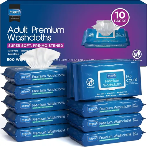 Miniatura 11 de Inspire Toallitas húmedas para adultos, paños de limpieza Toallitas para adultos para incontinencia y limpieza para personas mayores, 8 x 12
