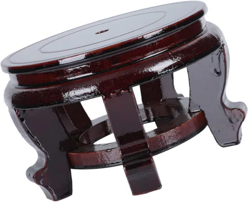 Miniatura 10 de DECHOUS Soporte para maceta, base de madera, jarrón redondo, juego de té, soporte de estatua de Buda, soporte de exhibición de madera versátil
