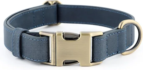 Miniatura 17 de Collar de cuero genuino para perro Plutus Pet – Collar ajustable para mascotas con hebilla de metal de liberación rápida, cuero suave y auténtico