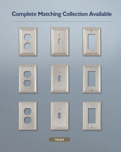 Miniatura 7 de Paquete de 1 Placa de Pared Combinada Toggle/Decorativa, Cubierta de Placa de Pared de Metal para Interruptor de Luz, Receptáculo, Interruptor