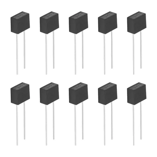 Miniatura 7 de Fielect 30 unids DIP montado en miniatura cuadrado lento golpe micro fusible instrumento eléctrico fusible 2.5A 250V negro