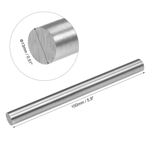 Miniatura 2 de uxcell Varilla de acero redonda, barra de torno HSS de 0.512 in, herramienta de 5.906 in de largo, para engranajes de eje, taladradora, taladradora