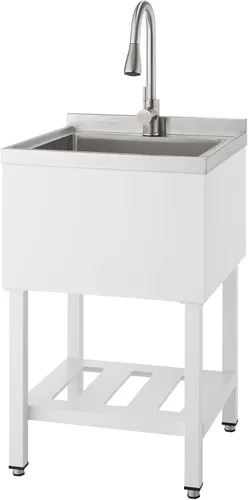 TRINITY Fregadero independiente de acero inoxidable de 21.5 pulgadas, fregadero comercial NSF para lavandería, preparación de cocina de restaurante,