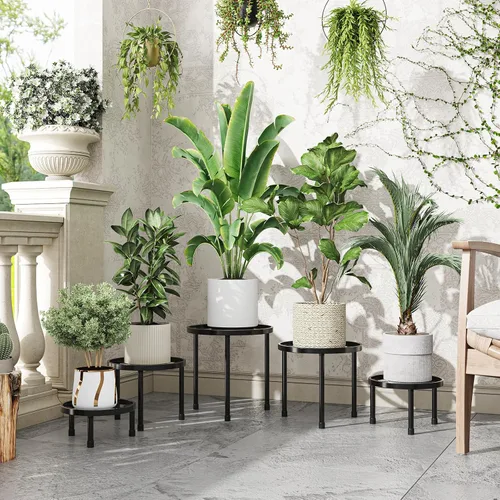 Miniatura 3 de Simple Trending Soporte de metal para plantas de interior y exterior, soporte resistente para macetas de flores, de hierro antioxidante, soporte
