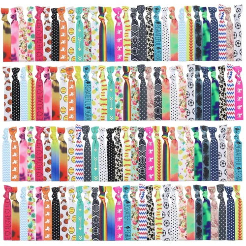 Miniatura 4 de 120 cintas elásticas sin arrugas para el cabello, para mujer, para yoga, cola de caballo, color surtido 120 colores surtidos