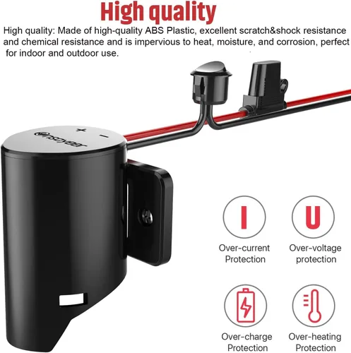 Miniatura 7 de Adaptador de rueda eléctrica con fusible e interruptor, adaptador de batería seguro para batería de litio Milwaukee M12 de 12 V, con cable