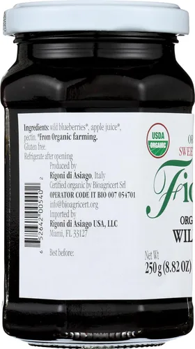 Miniatura 6 de Rigoni di Asiago Fiordifrutta, untable de frutas orgánico, arándano silvestre, 8.82 onzas