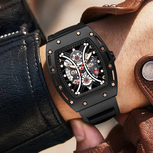 Miniatura 4 de MF MINI FOCUS Watch Wristwatch Fashion Hollow Big Dial Luminous Waterproof Sport Analog Quartz Business Mens Watches Silicon Strap Dress Watch