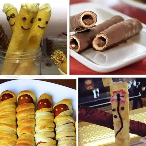 Miniatura 5 de Joyeee Juego de 16 moldes de tubos de cannoli, con tubos antiadherentes de 4.7 pulgadas, grande, bolsa de tuberías reutilizables, cepillo y puntas