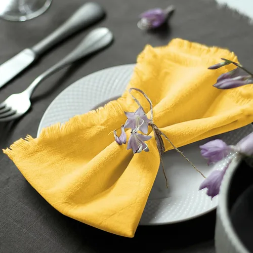 Miniatura 9 de Servilletas de tela hechas a mano 100% de algodón con flecos, delicadas servilletas de tela hechas a mano para cenas, fiestas, bodas y más, 18 x 18