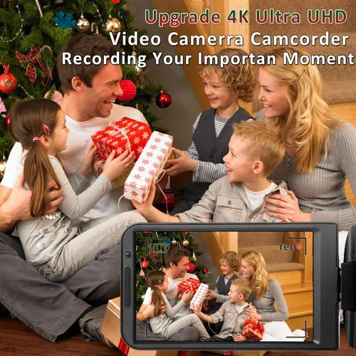 Miniatura 6 de Videocámara de video 4K UHD mejorada con micrófono, zoom digital de 18X, cámara de vlogging de enfoque automático para YouTube Antishake grabadora