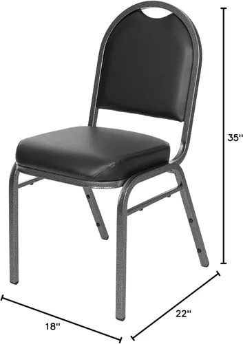 Miniatura 14 de OEF Furnishings OEF9210-SV/2 Silla apilable de grado comercial para banquetes (vinilo negro, marco recubierto de polvo plateado, paquete de 2)