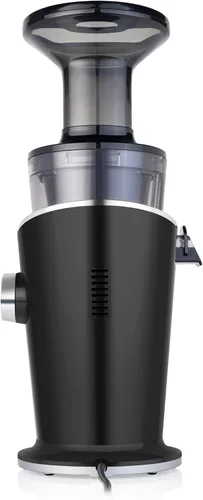 Miniatura 3 de Sana 848 Exprimidor vertical fácil de limpiar, baja velocidad, 43 RPM, silencioso, zanahorias, apio, hierba de trigo (negro mate)