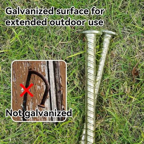 Miniatura 5 de Estacas de barras de refuerzo de 23 pulgadas de largo, anclajes de asfalto de acero galvanizado resistente de 1/2 pulgada de diámetro para golpes