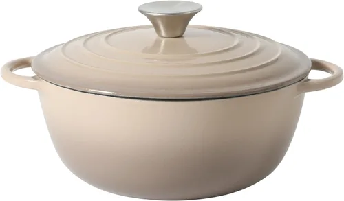 Miniatura 11 de Gibson Home Addlestone - Olla holandesa de hierro fundido esmaltado de 5 cuartos de galón con tapa, redonda, apta para horno hasta 500 °F, ideal