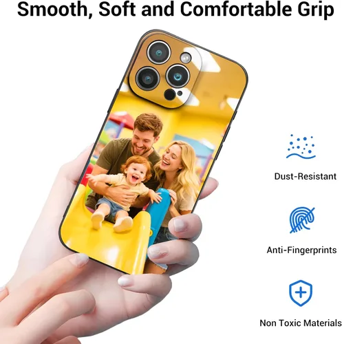 Miniatura 5 de Funda de teléfono personalizada para iPhone 17 16 15 14 13 12 11 (Air/Pro Max/Pro/Mini/XR/Plus/SE) – Funda de silicona líquida mate a prueba