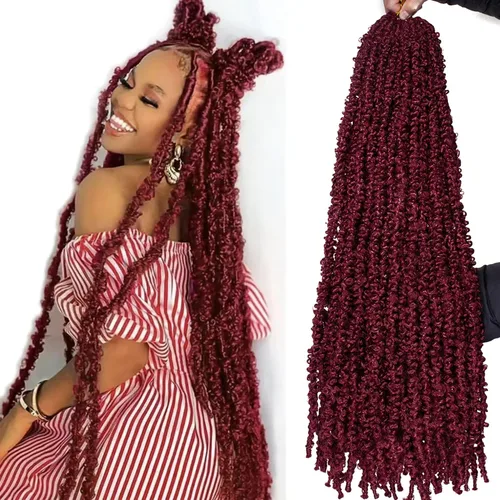 Miniatura 78 de ZRQ Butterfly Locs Cabello de Ganchillo Corto 6 Paquetes Negro Cabello Bob de Ganchillo 8 Pulgadas Locs Sintéticos Desordenados Desgastados Trenzas