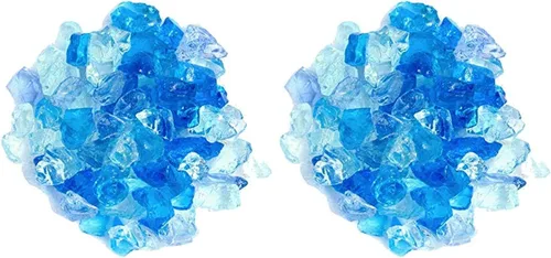 Miniatura 3 de Hiland RGLASS-AQ Vidrio para Hoguera en Aqua, Clasificación de Temperatura Extrema, Bueno para Propano o Gas Natural, 10 Libras, 10 lb (Paquete de 2)