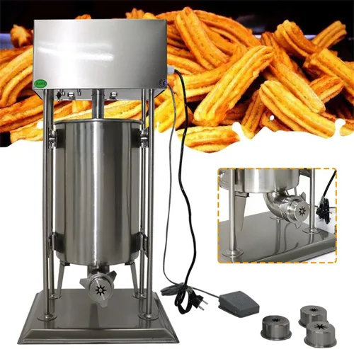 Miniatura 2 de Churro Maker, máquina de churro de tipo vertical, manual de acero inoxidable, máquina de churrera con rosquilla española con capacidad de 15 L y 4