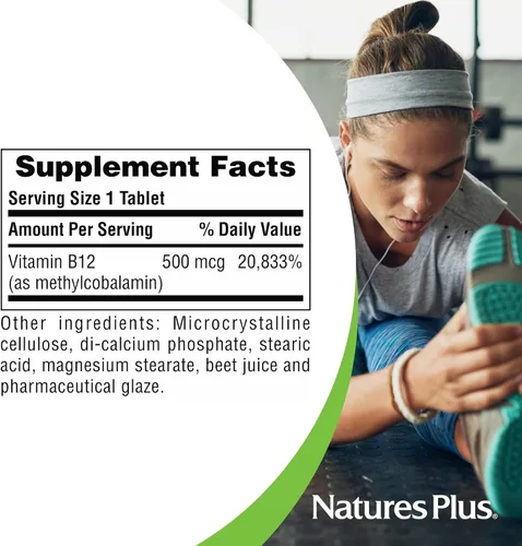 Miniatura 7 de NaturesPlus Vitamina B12 500 mcg - 90 tabletas - Apoyo energético y de salud inmunológica - Sin gluten, vegetariano - 90 porciones