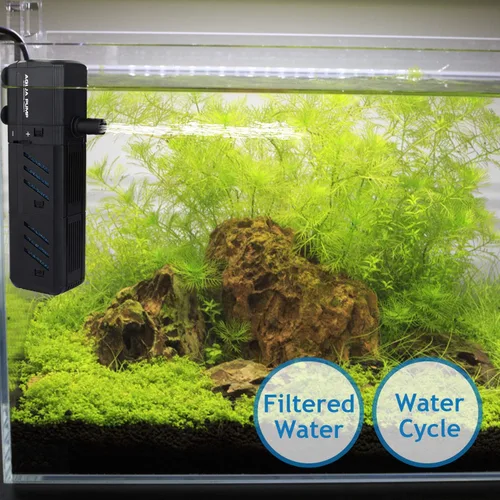 Miniatura 4 de Filtro interno sumergible para acuario de 15 W, filtro ajustable para pecera con bomba de agua de 400 GPH para peceras de 150-300 galones