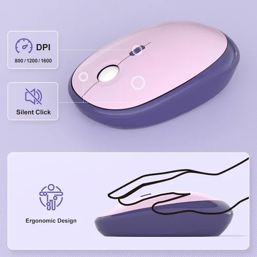Miniatura 68 de KNOWSQT Combo de teclado y ratón inalámbrico, teclados lindos de tamaño completo estilo máquina de escribir 2.4G azul colorido - receptor USB Plug