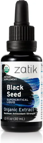 Zatik Naturals - Extracto líquido supercrítico orgánico de semillas negras de espectro completo, máxima fuerza antioxidante, certificado USDA, 1