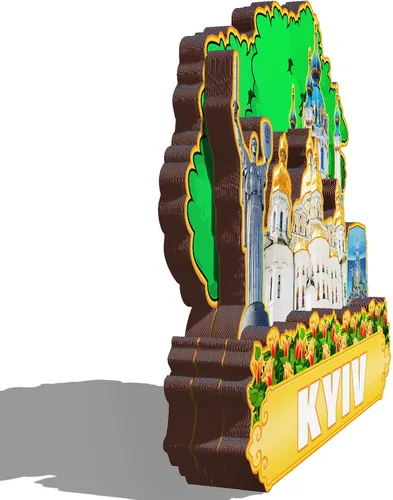 Miniatura 2 de Imán de madera de Kiev Ucrania 3D para nevera, recuerdos coleccionables, decoración hecha a mano, artesanías 4