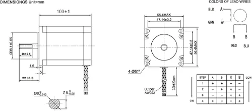 Miniatura 6 de Nema 23 Motor paso a paso 4.2A 3.0Nm (425oz.in) Longitud de 3.937 in con eje de 0.315 in para enrutador de torno de molino CNC