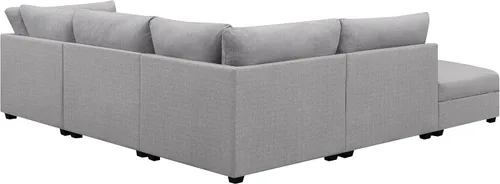 Miniatura 4 de Coaster Home Furnishings Cambria - Sofá modular tapizado de 5 piezas con otomana de almacenamiento, patas redondeadas y almohadas decorativas