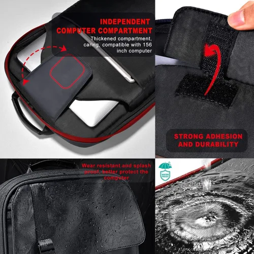 Miniatura 3 de ZINZ Mochila para laptop de 15, 15.6 y 16 pulgadas, mochila expandible para computadora con múltiples bolsillos, antirrobo, mochila de viaje
