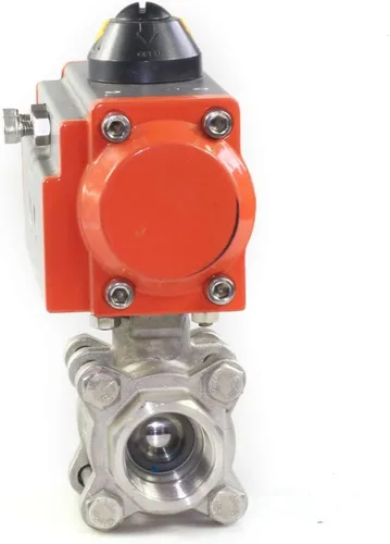 Miniatura 6 de Válvula de bola neumática de doble efecto de 3 piezas de 2 pulgadas, Industrias químicas de vapor de aire Actuador de válvula neumática Actuador
