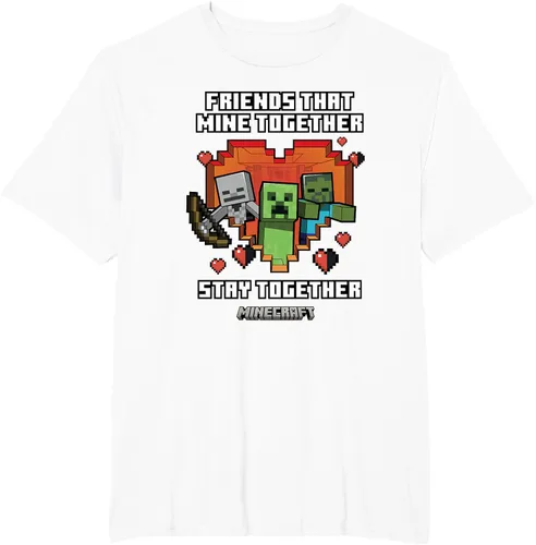 Miniatura 9 de Minecraft Camiseta de San Valentín Friends That Mine Together Mobs, Negro