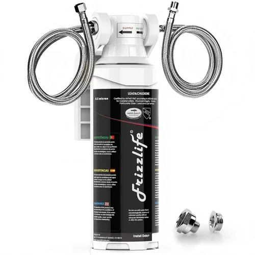 Frizzlife Sistema de filtro de agua para debajo del fregadero, certificado NSF/ANSI 53 y 42 de alta capacidad de conexión directa bajo el mostrador,